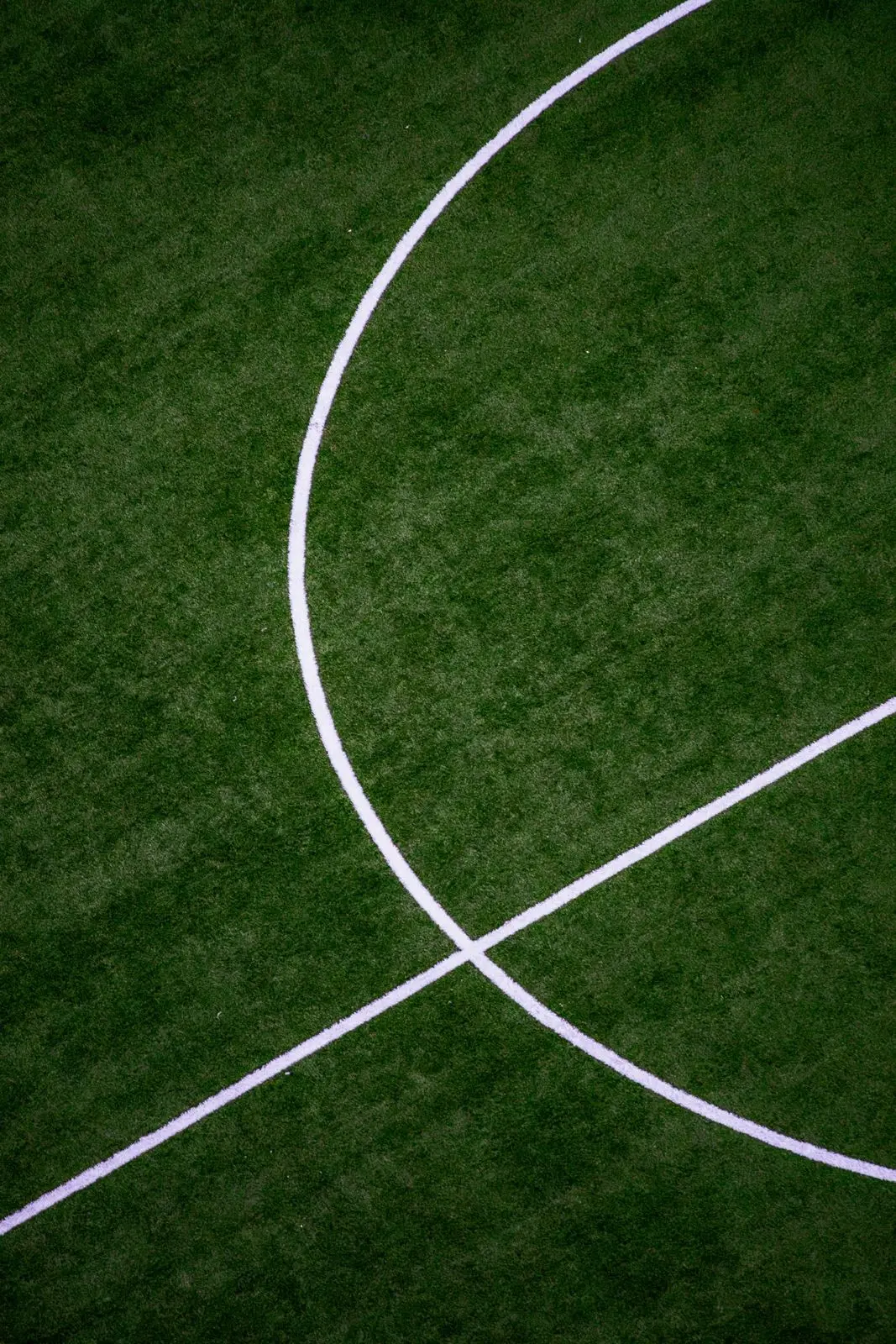 White line markings on an artificial grass pitch seen from above